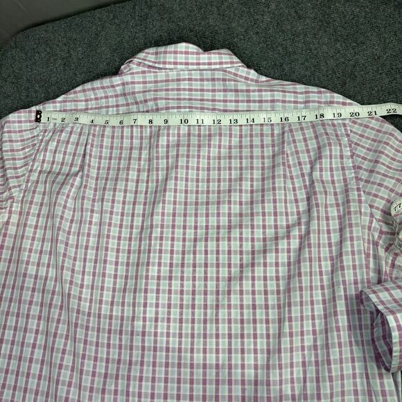 Tommy Bahama Shirt Men’s 17 32-33 Plaid Cotton Lightweight Corpcore Pink White - Picture 13 of 13